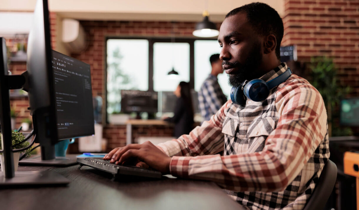 freelance coder typing javascript code on computer 2025 02 17 22 07 38 utc